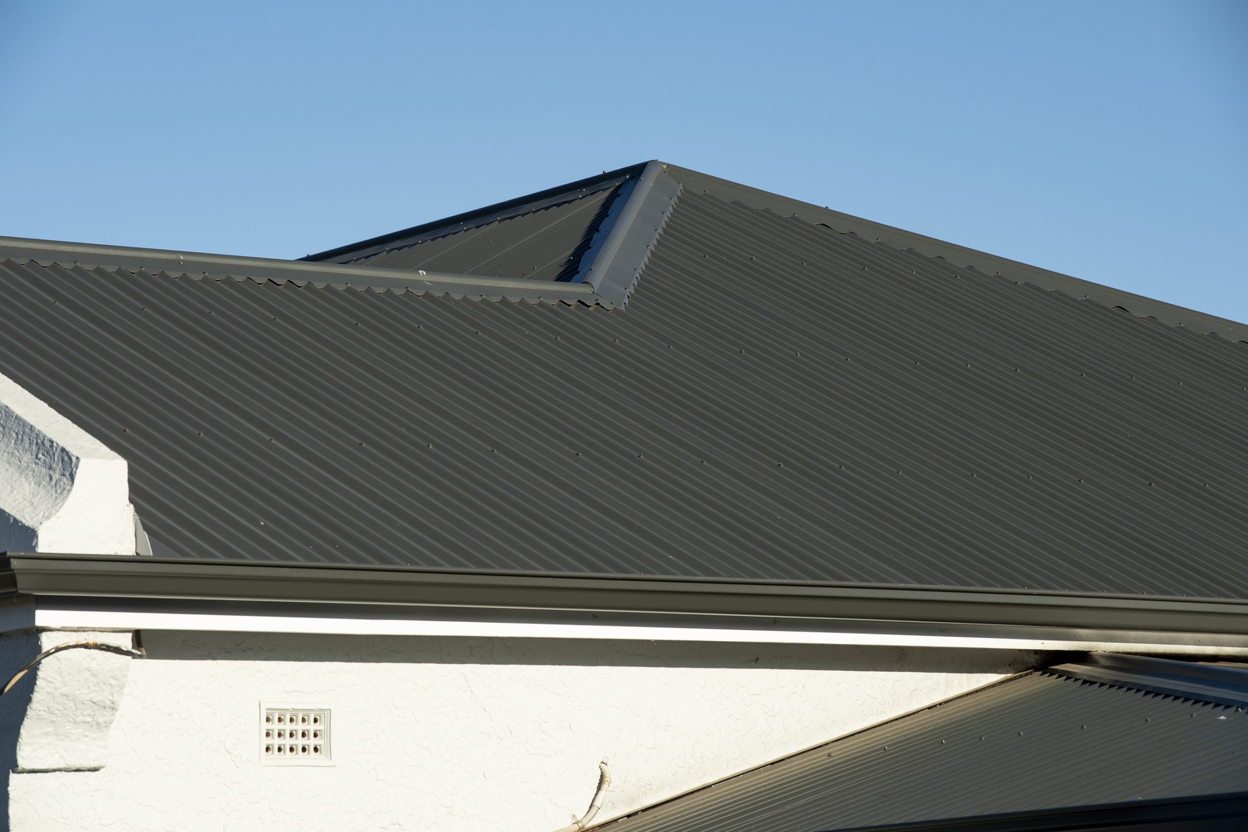 high roof on an old building
